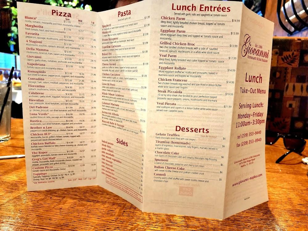 Giovanni Ristorante & Bar Italiano Menu image 2